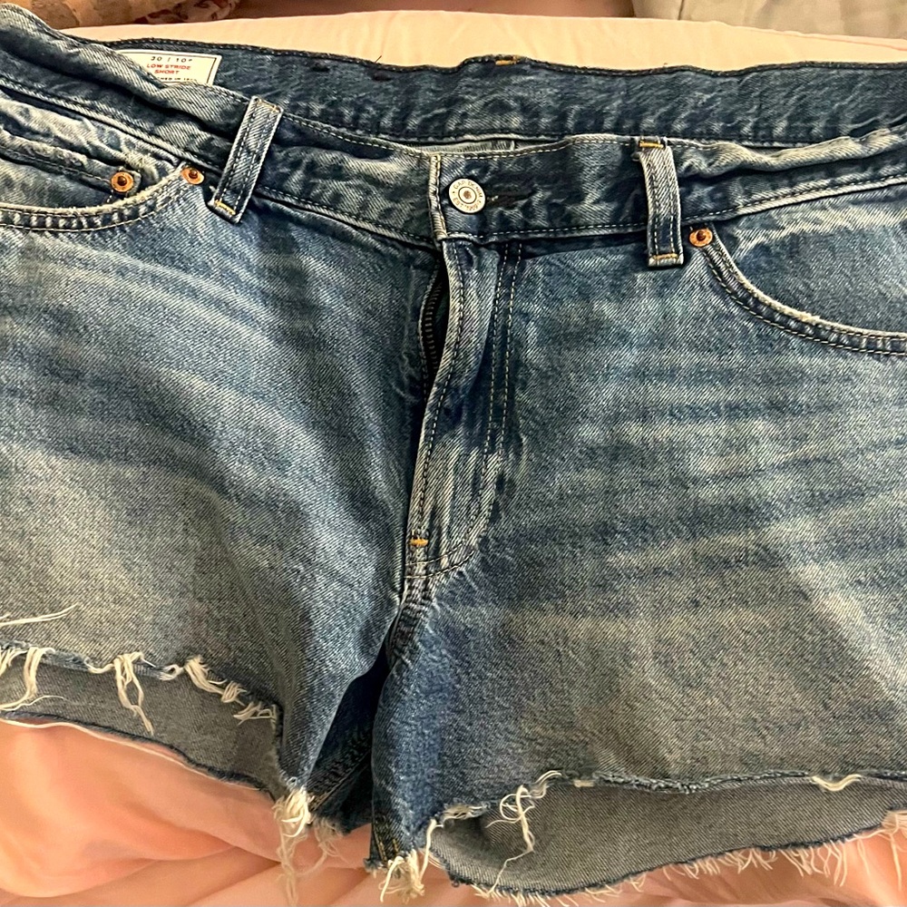 GAP Distressed Light Blue Denim Cutoff Shorts